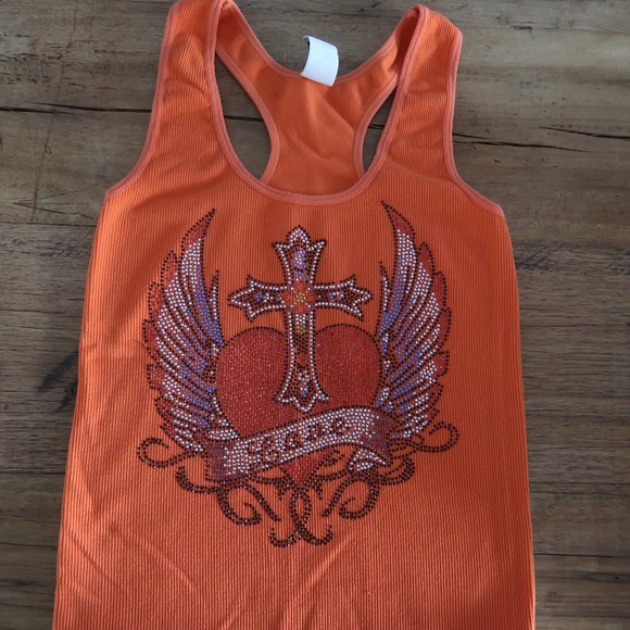Rainbow USA Tops - Rainbow USA Orange LOVE Tank Top